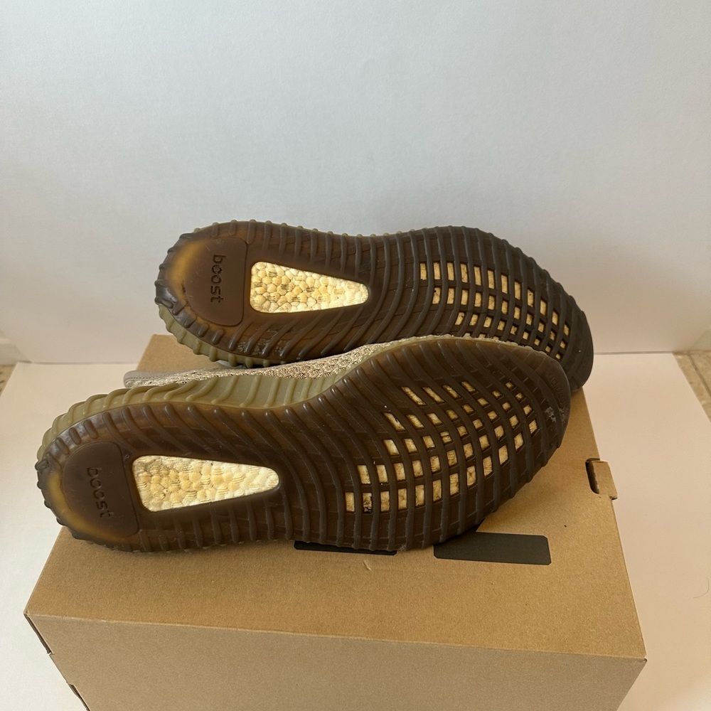 Men YEEZY BOOST 350 Yellow and Black Sneakers - Picture 8 of 10